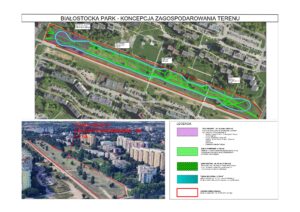 nowy park w Sosnowcu- plan zagospodarowania terenu