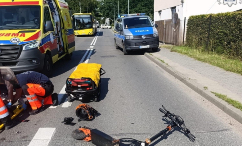 wypadek, hulajnoga elektryczna, Knurów