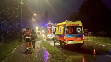 OSP Bielsko-Biała Hałcnów zalania burza podtopienia
