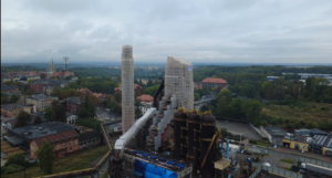 Hutniczy piec w przebudowie - zdjęcie lotnicze instalacji