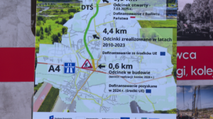 Mapa przedstawiająca przebieg trasy N-S w Rudzie Śląskiej