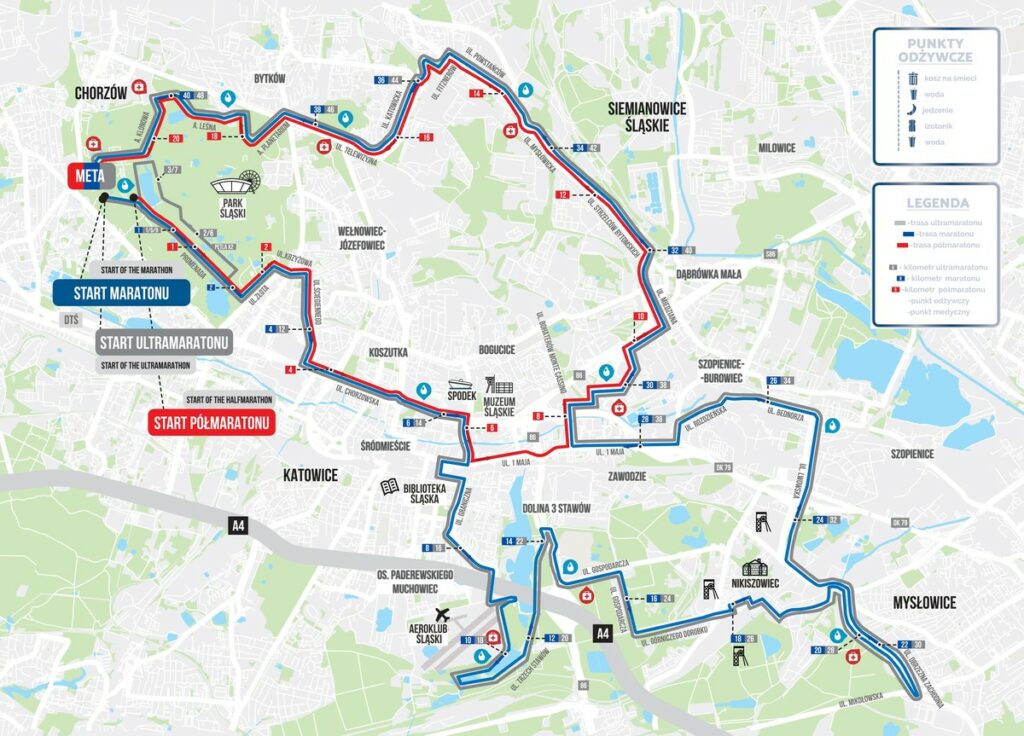Trasa Silesia Maraton 2025 (mapa)